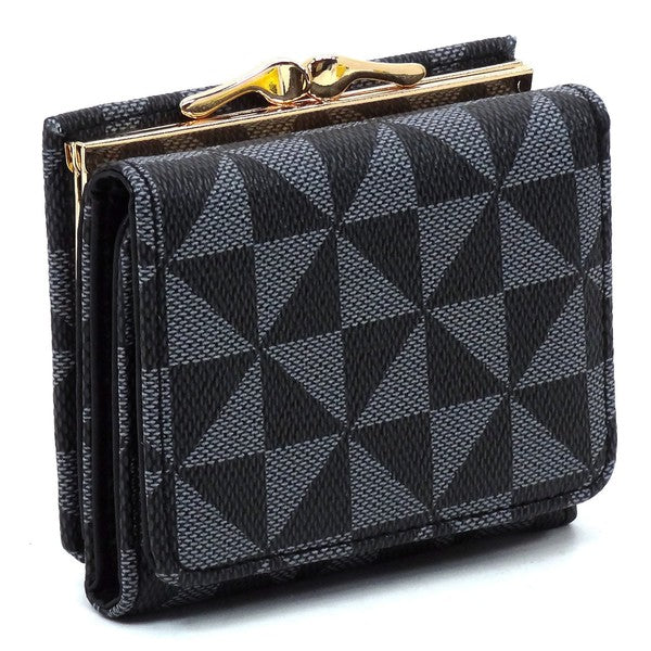 TEEK - PM Monogram Kiss Lock Tri-Fold Wallet BAG TEEK FG BLACK/BLACK  