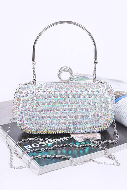 TEEK - Crystal Iconic Convertible Box Clutch BAG TEEK FG SILVER/AB  