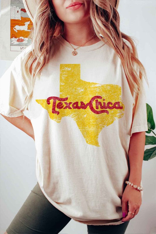 TEEK - TEXAS CHICA GRAPHIC TEE TOPS TEEK FG IVORY/NATURAL SMALL 