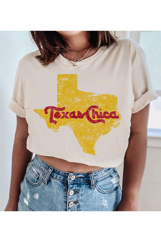 TEEK - TEXAS CHICA GRAPHIC TEE TOPS TEEK FG SAND SMALL 