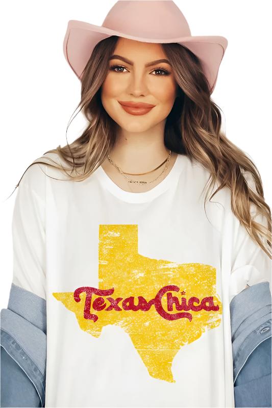 TEEK - TEXAS CHICA GRAPHIC TEE TOPS TEEK FG WHITE SMALL 