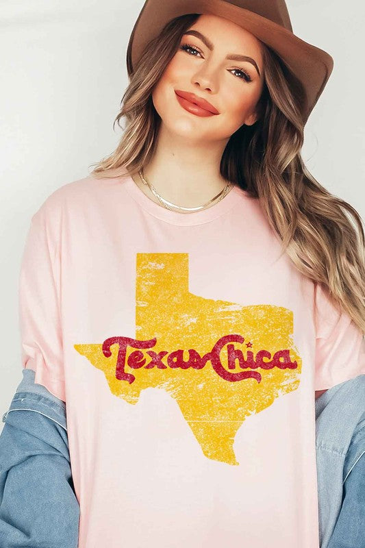 TEEK - TEXAS CHICA GRAPHIC TEE TOPS TEEK FG PEACH SMALL 