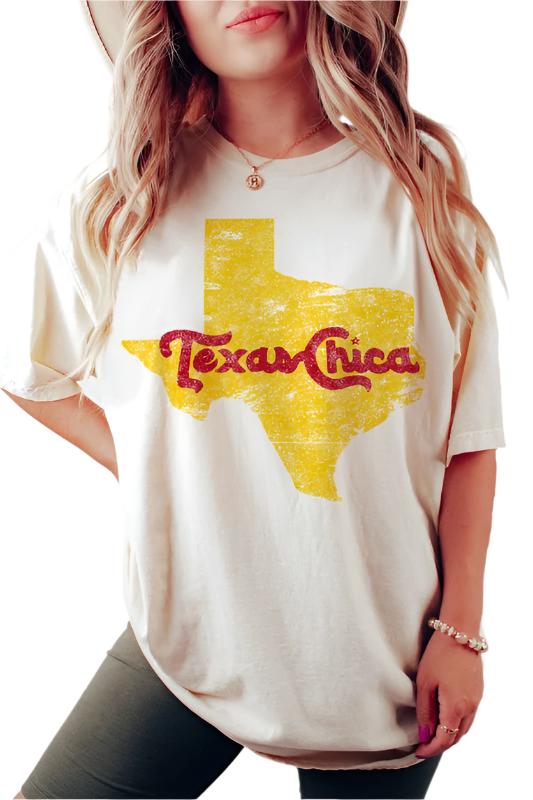 TEEK - TEXAS CHICA GRAPHIC PLUS SIZE TEE TOPS TEEK FG IVORY/NATURAL 1XL 