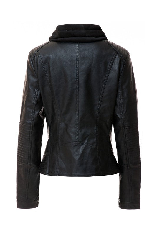 TEEK - Women Detachable Hood PU Leather Jacket JACKET TEEK FG   