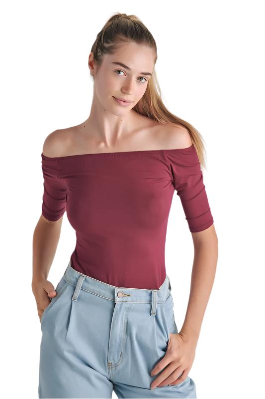 TEEK - Off-The-Shoulder Top TOPS TEEK FG Wine L 