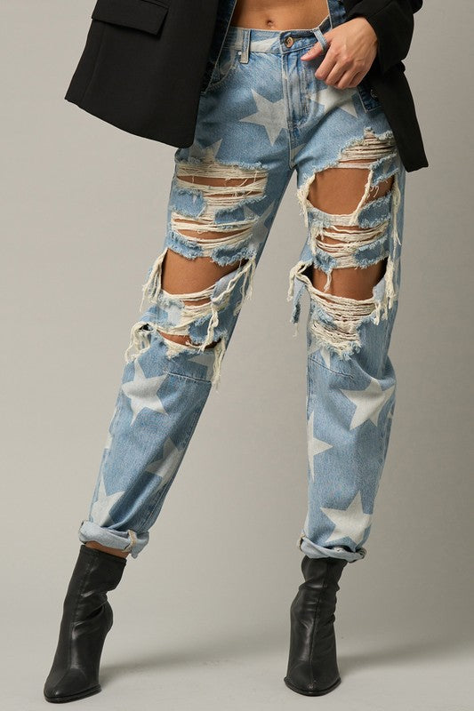 TEEK - Star Print Slouch Jeans JEANS TEEK FG 1  