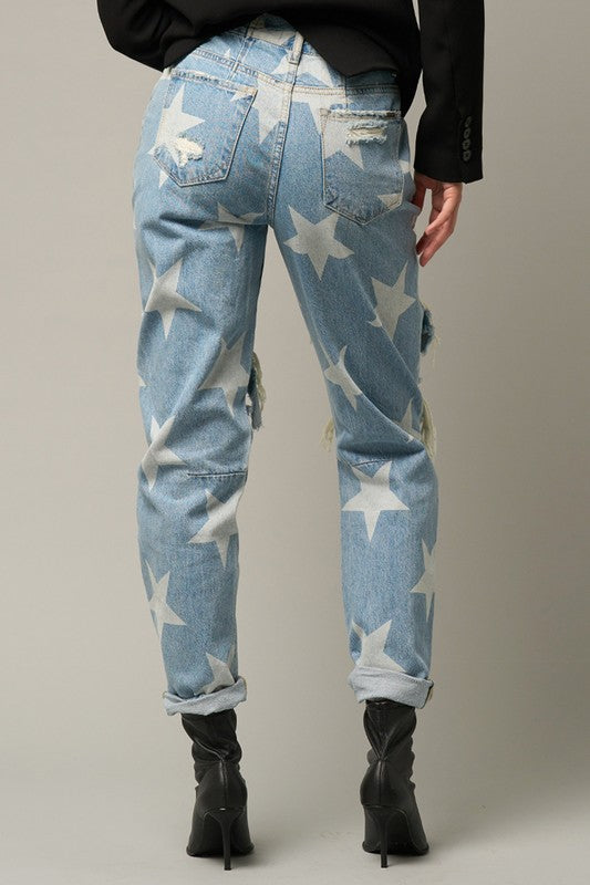 TEEK - Star Print Slouch Jeans JEANS TEEK FG   