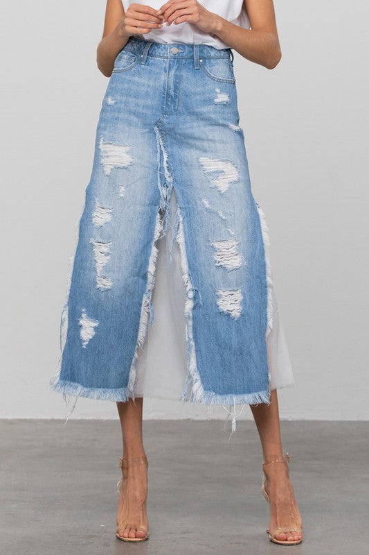 TEEK - MEDIUM WASH LONG LENGTH DENIM SKIRT SKIRT TEEK FG   