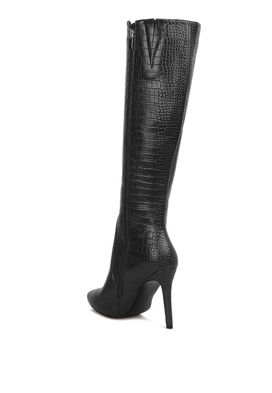 TEEK - Indulgent High Heel Croc Calf Boots SHOES TEEK FG   