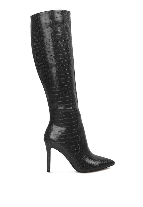 TEEK - Indulgent High Heel Croc Calf Boots SHOES TEEK FG   