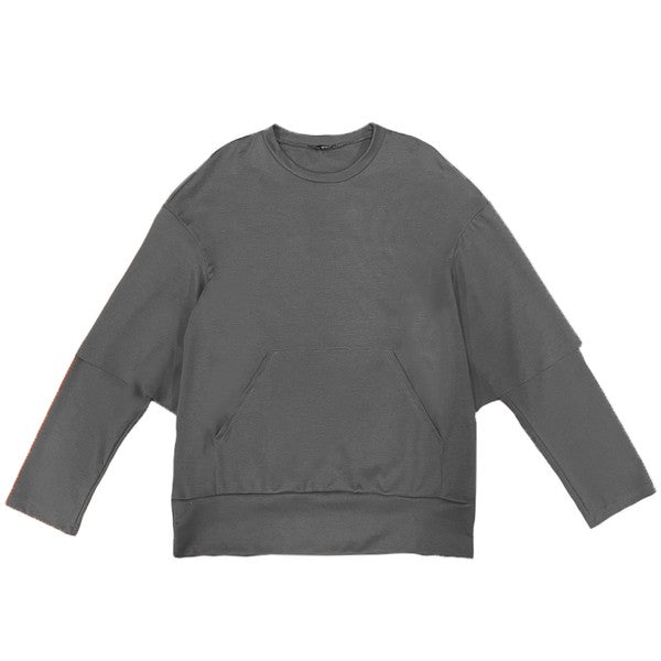 TEEK - Mens Double Layered Pullover Sweatshirt TOPS TEEK FG CHARCOAL 2XL 