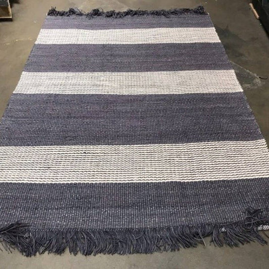 TEEK - 5x7 Feet Hand Woven Striped Jute/Wool Area Rug RUG TEEK FG   