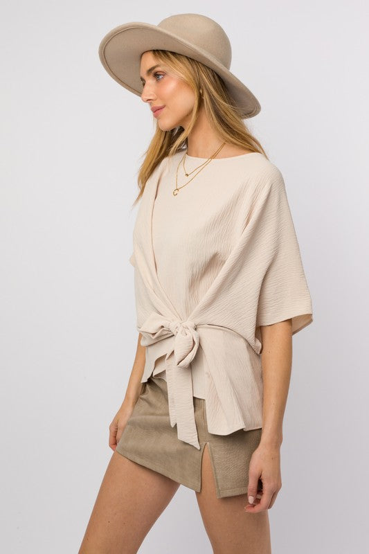 TEEK - 3/4 Sleeve Side Tie Top TOPS TEEK FG   