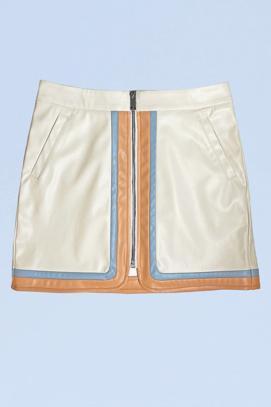 TEEK - Cream Retro Stripe Skirt SKIRT TEEK FG S  