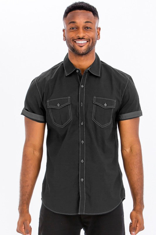 TEEK - Outline Stitch Short Sleeve Shirt TOPS TEEK FG   