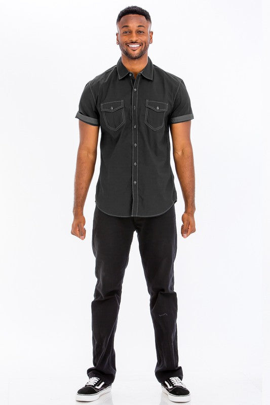 TEEK - Outline Stitch Short Sleeve Shirt TOPS TEEK FG   