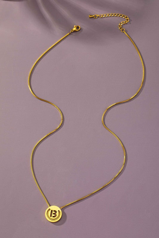 TEEK - Stainless Cut Out Initial Box Chain Necklace JEWELRY TEEK FG B