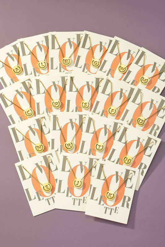 TEEK - Stainless Cut Out Initial Box Chain Necklace JEWELRY TEEK FG