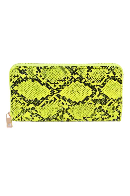 TEEK - Neon Python Printed Fashion Wallet BAG TEEK FG NEON YELLOW  