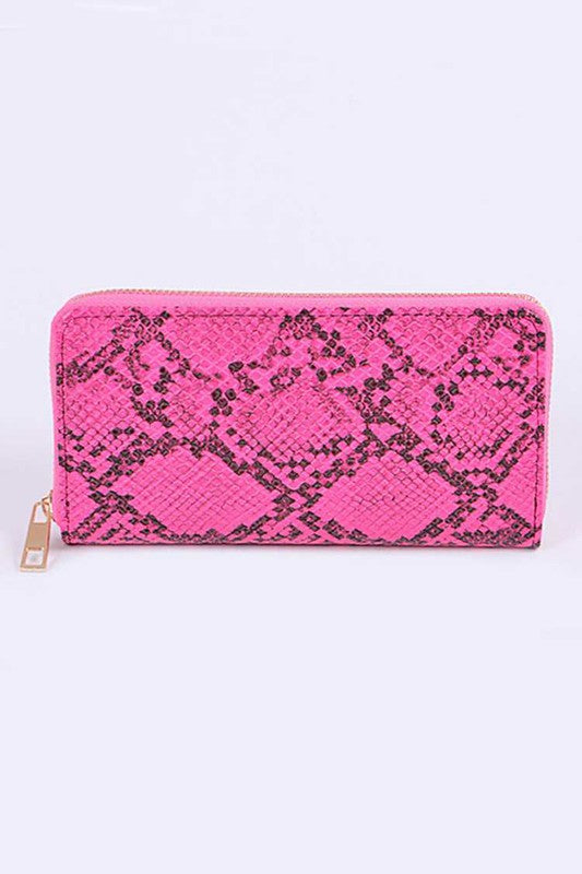 TEEK - Neon Python Printed Fashion Wallet BAG TEEK FG NEON FUCHSIA  