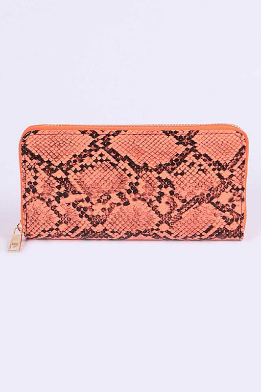 TEEK - Neon Python Printed Fashion Wallet BAG TEEK FG NEON ORANGE  