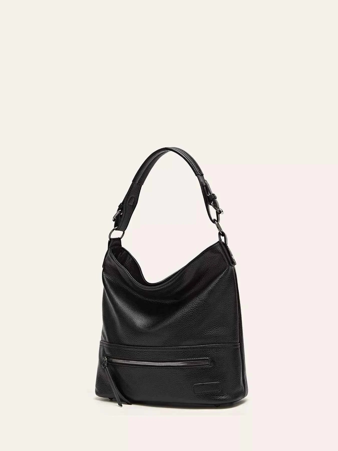 Zip Front Classic Leather Handbag Trendsi