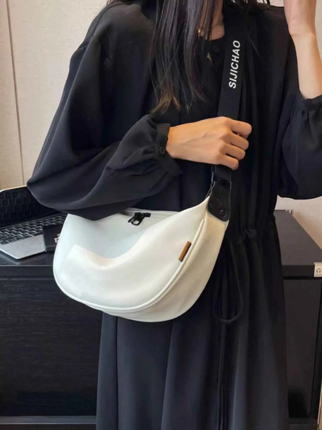 Adjustable Strap Crossbody Bag Trendsi White One Size