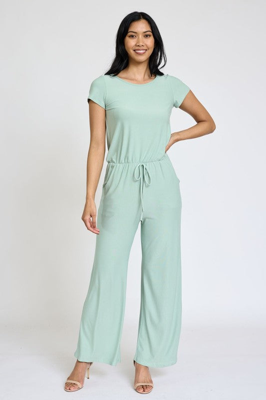 TEEK - Spring Short Sleeve Jumpsuit W/Pocket JUMPSUIT TEEK FG