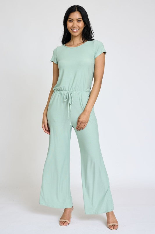 TEEK - Plus Size Spring Short Sleeve Jumpsuit W/Pocket JUMPSUIT TEEK FG