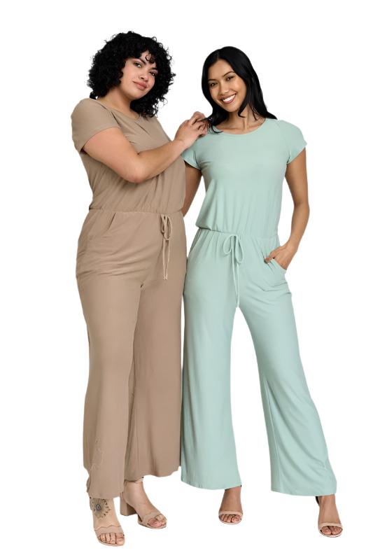 TEEK - Spring Short Sleeve Jumpsuit W/Pocket JUMPSUIT TEEK FG