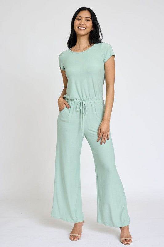 TEEK - Spring Short Sleeve Jumpsuit W/Pocket JUMPSUIT TEEK FG