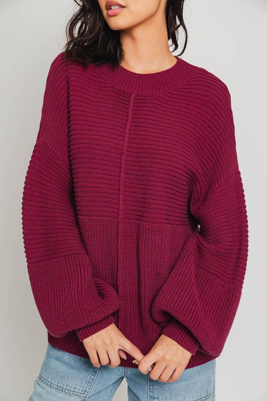 TEEK - Ribbed Knitted Sweater SWEATER TEEK FG WINE XS 