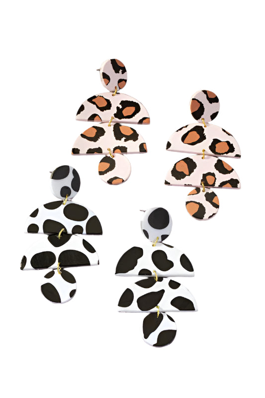 TEEK - Geo Shape Animal Print Drop Earrings JEWELRY TEEK FG