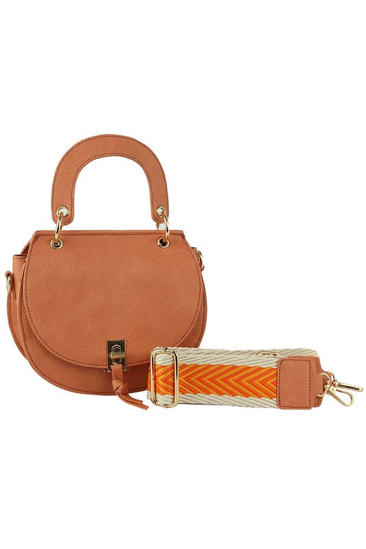 TEEK - Flap Round Saddle Satchel Crossbody Bag BAG TEEK FG CORAL