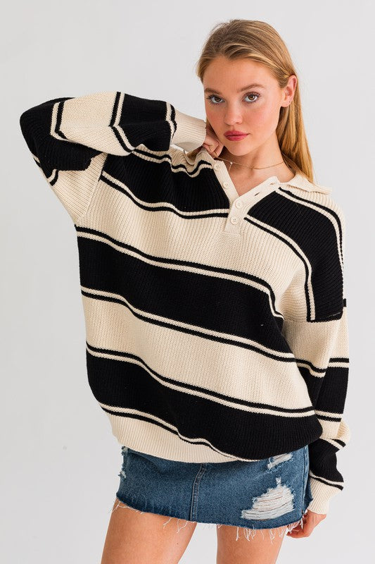 TEEK - Collared Oversized Sweater TOPS TEEK FG   
