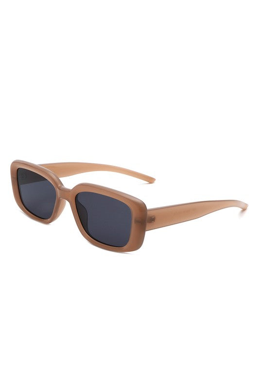 TEEK - Rectangle Retro Flat Top Square Sunglasses EYEWEAR TEEK FG Brown  