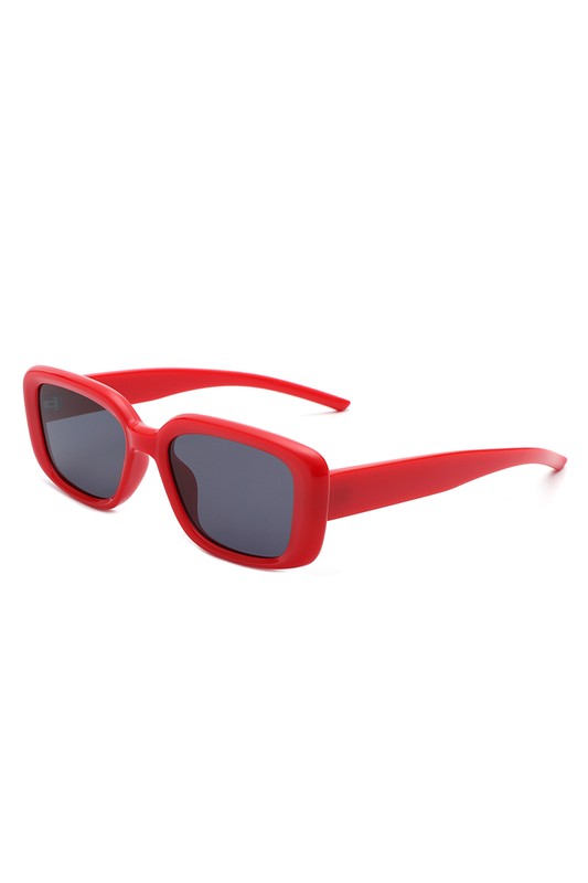 TEEK - Rectangle Retro Flat Top Square Sunglasses EYEWEAR TEEK FG Red  