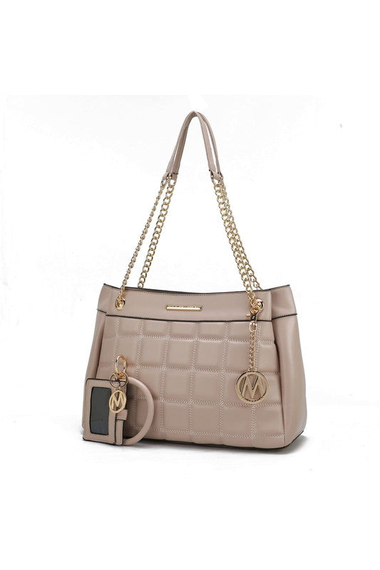 TEEK - MKF Collection Mabel Quilted Shoulder Bag BAG TEEK FG Taupe  