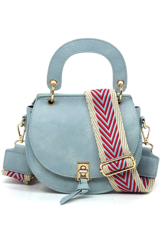 TEEK - Flap Saddle Satchel Crossbody Bag BAG TEEK FG D/BLUE