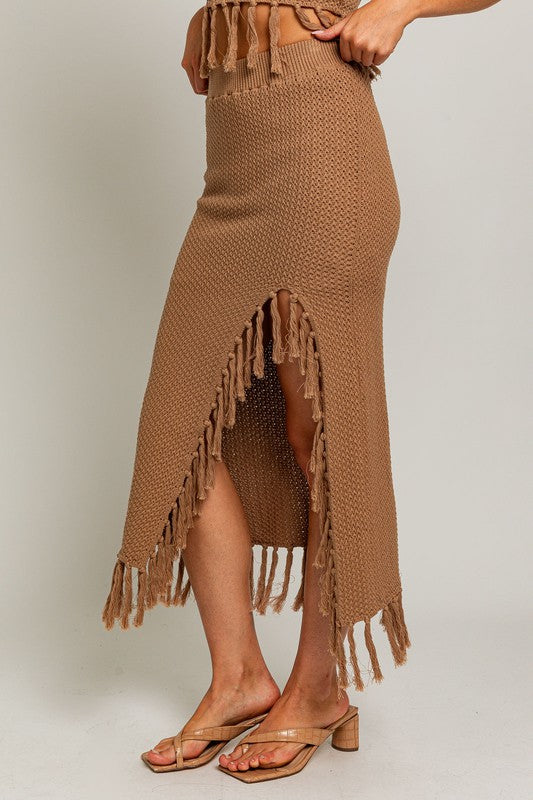 TEEK - Tassel Slit Sweater Skirt SKIRT TEEK FG   