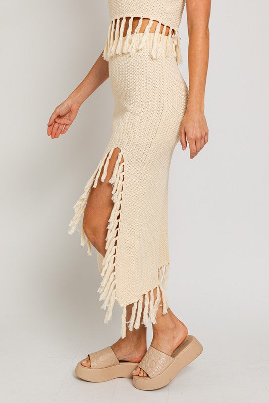 TEEK - Tassel Slit Sweater Skirt SKIRT TEEK FG   