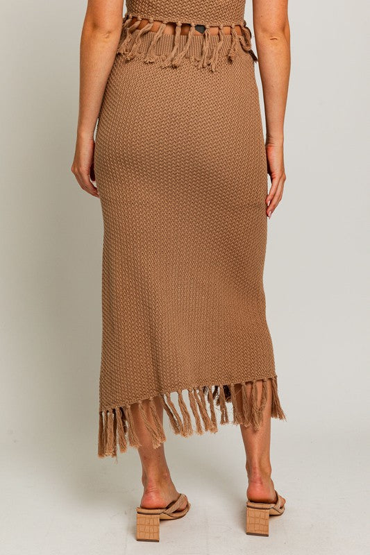 TEEK - Tassel Slit Sweater Skirt SKIRT TEEK FG   