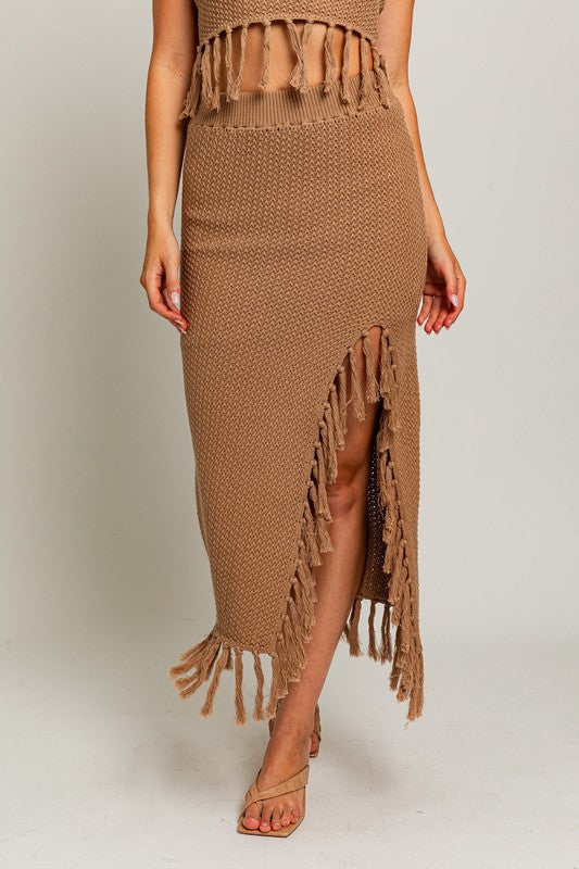 TEEK - Tassel Slit Sweater Skirt SKIRT TEEK FG   