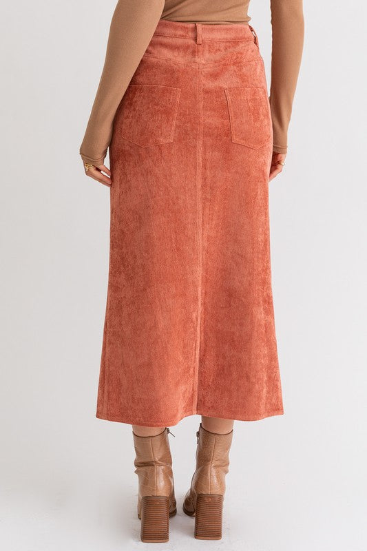 TEEK - Rust Cord Maxi Skirt  TEEK FG   