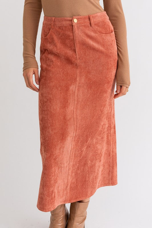 TEEK - Rust Cord Maxi Skirt  TEEK FG   