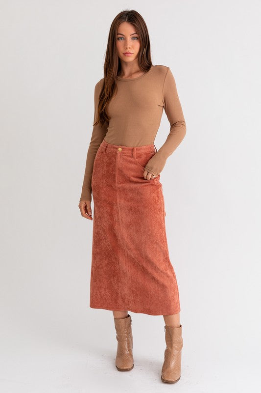 TEEK - Rust Cord Maxi Skirt  TEEK FG   