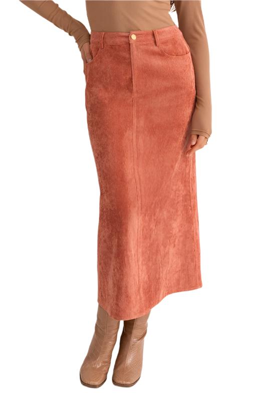 TEEK - Rust Cord Maxi Skirt  TEEK FG XS  