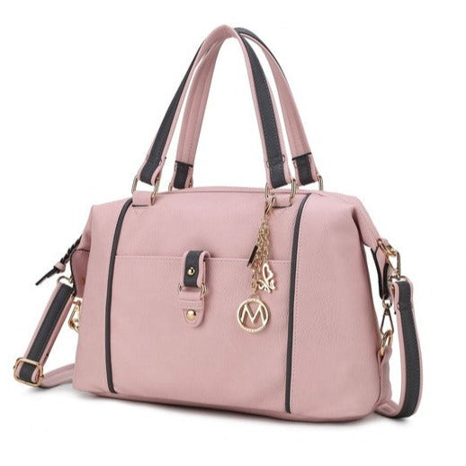 TEEK - MKF Collection Opal Lightweight Satchel Bag BAG TEEK FG Pink - Charcoal  