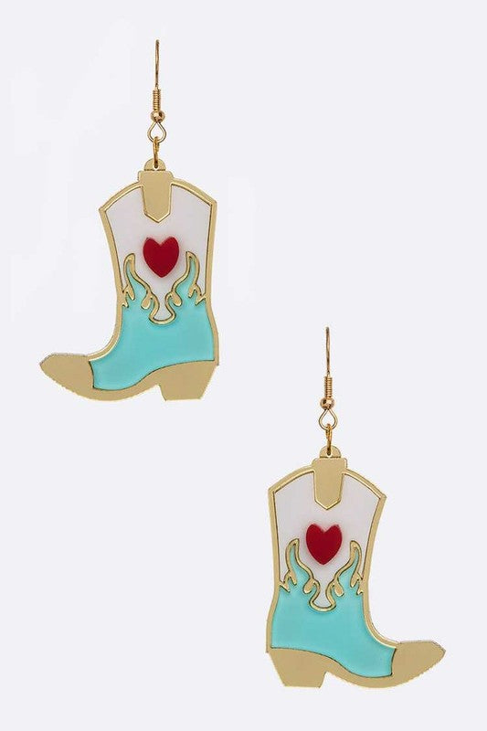 TEEK - Acrylic Cowboy Boots Earrings JEWELRY TEEK FG Mint  