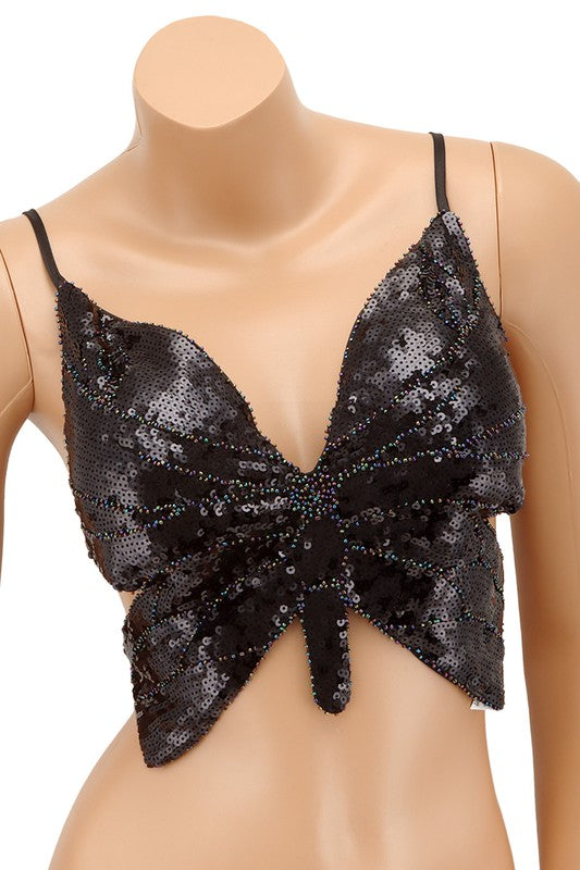 TEEK - Butterfly Sequins Backless Tank TOPS TEEK FG